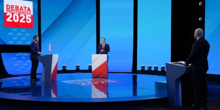 23.05.2025. Warszawa. Debata prezydencka / Fot. PAP/Paweł Supernak