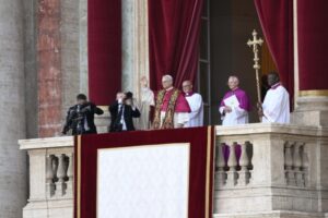 08.05.2025. Watykan. Na zdjęciu: papież Leon XIV / Fot. EPA/PAP - Vatican Media