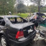Wypadek na drodze krajowej nr 79. Auta stanęły w ogniu - Radio Kielce