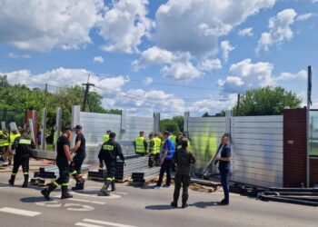 14.06.2025. Sandomierz. Ćwiczenia przeciwpowodziowe / Fot. Marcin Piwnik