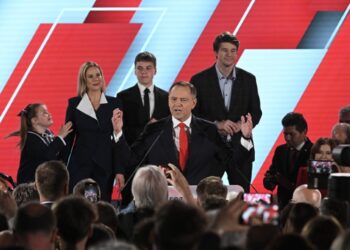 01.06.2025. Warszawa. Sztab wyborczy Karola Nawrockiego / Fot. PAP/Marcin Obara