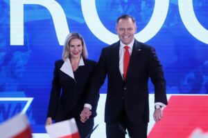 01.06.2025. Warszawa. Sztab wyborczy Karola Nawrockiego / Fot. PAP/Marcin Obara
