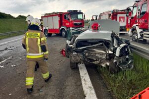 07.06.2025. Łączna. Wypadek / źródło: straż pożarna