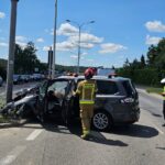 21.06.2025. Kielce. Wypadek na skrzyżowaniu ulic Krakowskiej i Górników Staszicowskich / Fot. Policja