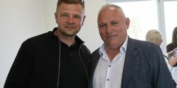 Na zdjęciu (od lewej): Kamil Kuzera, Grzegorz Domagała / Fot. Sparta Kazimierza Wielka - Facebook