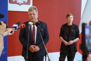 06.06.2025. Kielce. Briefing prasowy wojewody Józefa Bryka i prezydentki Kielc Agaty Wojdy / Fot. Wiktor Taszłow - Radio Kielce