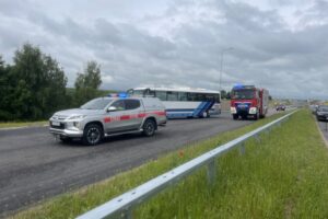 Kilkadziesiąt osób rannych na obwodnicy Opatowa - Radio Kielce 03.06.2025. Opatów, Ćwiczenia służb ratunkowych na obwodnicy Opatowa / Fot. Anna Głąb - Radio Kielce