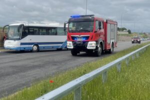 03.06.2025. Opatów, Ćwiczenia służb ratunkowych na obwodnicy Opatowa / Fot. Anna Głąb - Radio Kielce