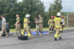 Kilkadziesiąt osób rannych na obwodnicy Opatowa - Radio Kielce 03.06.2025. Opatów, Ćwiczenia służb ratunkowych na obwodnicy Opatowa / Fot. Anna Głąb - Radio Kielce
