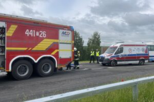 Kilkadziesiąt osób rannych na obwodnicy Opatowa - Radio Kielce 03.06.2025. Opatów, Ćwiczenia służb ratunkowych na obwodnicy Opatowa / Fot. Anna Głąb - Radio Kielce