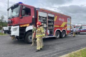 Kilkadziesiąt osób rannych na obwodnicy Opatowa - Radio Kielce 03.06.2025. Opatów, Ćwiczenia służb ratunkowych na obwodnicy Opatowa / Fot. Anna Głąb - Radio Kielce