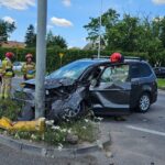 21.06.2025. Kielce. Wypadek na skrzyżowaniu ulic Krakowskiej i Górników Staszicowskich / Fot. Policja