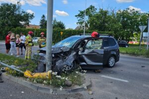 21.06.2025. Kielce. Wypadek na skrzyżowaniu ulic Krakowskiej i Górników Staszicowskich / Fot. Policja