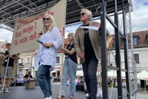 Andrzej Seweryn z żoną Katarzyną Kubacką-Seweryn / Fot. Grażyna Szlęzak - Radio Kielce