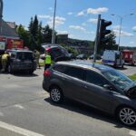 21.06.2025. Kielce. Wypadek na skrzyżowaniu ulic Krakowskiej i Górników Staszicowskich / Fot. Policja