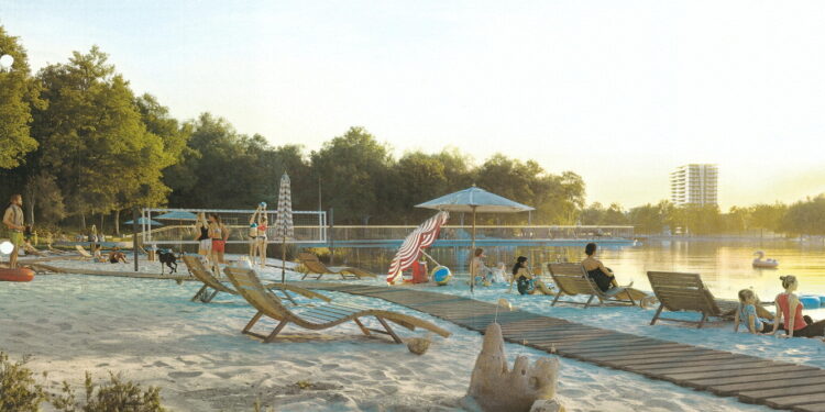 Plaża nad zalewem w zamian za wieżowiec