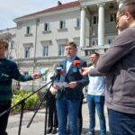 11.07.2025. Kielce. Narodowy Dzień Pamięci o Polakach – Ofiarach Ludobójstwa dokonanego przez OUN i UPA na Kresach Wschodnich II RP. Akcja ,,Kwiaty Wołynia” / Fot. Piotr Sawa - Radio Kielce