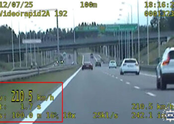 Trasa S7 w Suchedniowie. Kierujący osobowym Audi pędził 210 km/h / Fot. Policja Świętokrzyska
