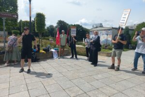 26.07.2025. Kielce. ,,Stop rasizmowi - migranci mile widziani!” / Fot. Piotr Sawa - Radio Kielce