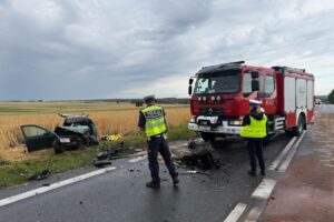 04.07.2025. Jasionna. Wypadek / Fot. KPP Jędrzejów