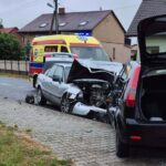 Zderzenie dwóch aut, jedna osoba ranna - Radio Kielce 09.07.2025. Danków Duży. Wypadek / Fot. KP PSP Włoszczowa