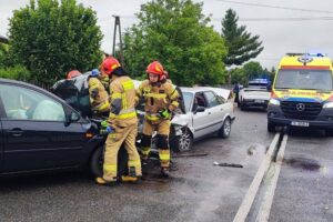 09.07.2025. Danków Duży. Wypadek / Fot. KP PSP Włoszczowa