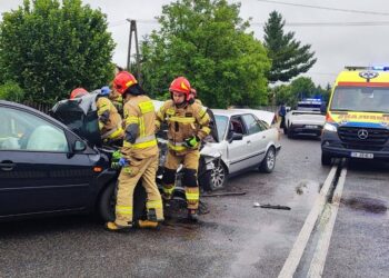 09.07.2025. Danków Duży. Wypadek / Fot. KP PSP Włoszczowa