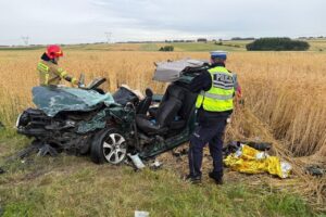 04.07.2025. Jasionna. Wypadek / Fot. KPP Jędrzejów