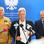 08.07.2025. Kielce. Świętokrzyski Urząd Wojewódzki w Kielcach. Konferencja dot. działań w związku ze zbliżającymi się intensywnymi i nawalnymi opadami deszczu w regionie / Fot. Wiktor Taszłow - Radio Kielce