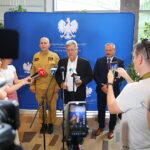 08.07.2025. Kielce. Świętokrzyski Urząd Wojewódzki w Kielcach. Konferencja dot. działań w związku ze zbliżającymi się intensywnymi i nawalnymi opadami deszczu w regionie / Fot. Wiktor Taszłow - Radio Kielce