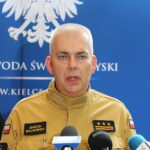 08.07.2025. Kielce. Świętokrzyski Urząd Wojewódzki w Kielcach. Konferencja dot. działań w związku ze zbliżającymi się intensywnymi i nawalnymi opadami deszczu w regionie / Fot. Wiktor Taszłow - Radio Kielce