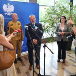 08.07.2025. Kielce. Świętokrzyski Urząd Wojewódzki w Kielcach. Konferencja dot. działań w związku ze zbliżającymi się intensywnymi i nawalnymi opadami deszczu w regionie / Fot. Wiktor Taszłow - Radio Kielce