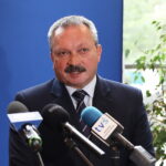 08.07.2025. Kielce. Świętokrzyski Urząd Wojewódzki w Kielcach. Konferencja dot. działań w związku ze zbliżającymi się intensywnymi i nawalnymi opadami deszczu w regionie / Fot. Wiktor Taszłow - Radio Kielce