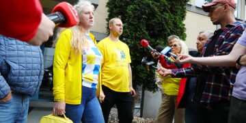 11.07.2025. Kielce. Protest kibiców Industrii Kielce / Fot. Wiktor Taszłow - Radio Kielce