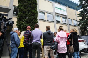 11.07.2025. Kielce. Protest kibiców Industrii Kielce / Fot. Wiktor Taszłow - Radio Kielce