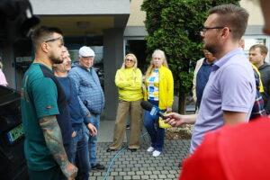 11.07.2025. Kielce. Protest kibiców Industrii Kielce / Fot. Wiktor Taszłow - Radio Kielce