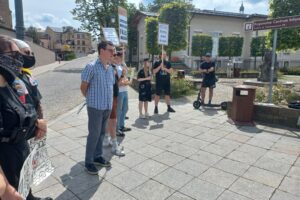 26.07.2025. Kielce. ,,Stop rasizmowi - migranci mile widziani!” / Fot. Piotr Sawa - Radio Kielce