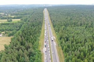 07.07.2025. Skarżysko–Kamienna. Baranowska Góra. Trasa S7. Wypadek, korki / Fot. Jarosław Kubalski - Radio Kielce