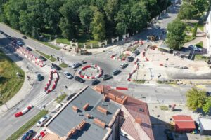 16.07.2025. Kielce. Krakowska Rogatka. Tymczasowe rondo / Fot. Jarosław Kubalski - Radio Kielce