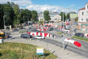 16.07.2025. Kielce. Krakowska Rogatka. Tymczasowe rondo / Fot. Jarosław Kubalski - Radio Kielce
