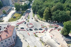 16.07.2025. Kielce. Krakowska Rogatka. Tymczasowe rondo / Fot. Jarosław Kubalski - Radio Kielce