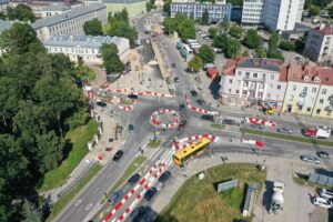 16.07.2025. Kielce. Krakowska Rogatka. Tymczasowe rondo / Fot. Jarosław Kubalski - Radio Kielce