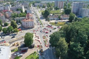 16.07.2025. Kielce. Krakowska Rogatka. Tymczasowe rondo / Fot. Jarosław Kubalski - Radio Kielce