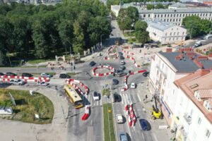 16.07.2025. Kielce. Krakowska Rogatka. Tymczasowe rondo / Fot. Jarosław Kubalski - Radio Kielce