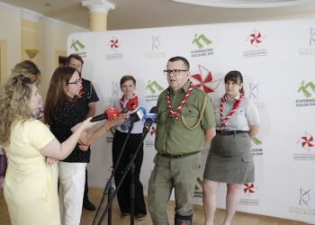 02.07.2025. Kielce. Konferencja na temat 52. Międzynarodowego Harcerskiego Festiwalu Kultury Młodzieży Szkolnej / Fot. Jarosław Kubalski - Radio Kielce