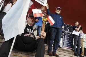 19.07.2025. Kielce. Protest pod hasłem „Stop imigracji” / Fot. Jarosław Kubalski - Radio Kielce
