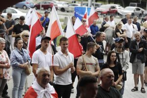 19.07.2025. Kielce. Protest pod hasłem „Stop imigracji” / Fot. Jarosław Kubalski - Radio Kielce