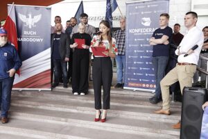 19.07.2025. Kielce. Protest pod hasłem „Stop imigracji” / Fot. Jarosław Kubalski - Radio Kielce