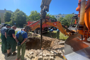 03.07.2025. Kielce. Ulica Orkana. Awaria wodociągu / Fot. Wiktor Taszłow - Radio Kielce