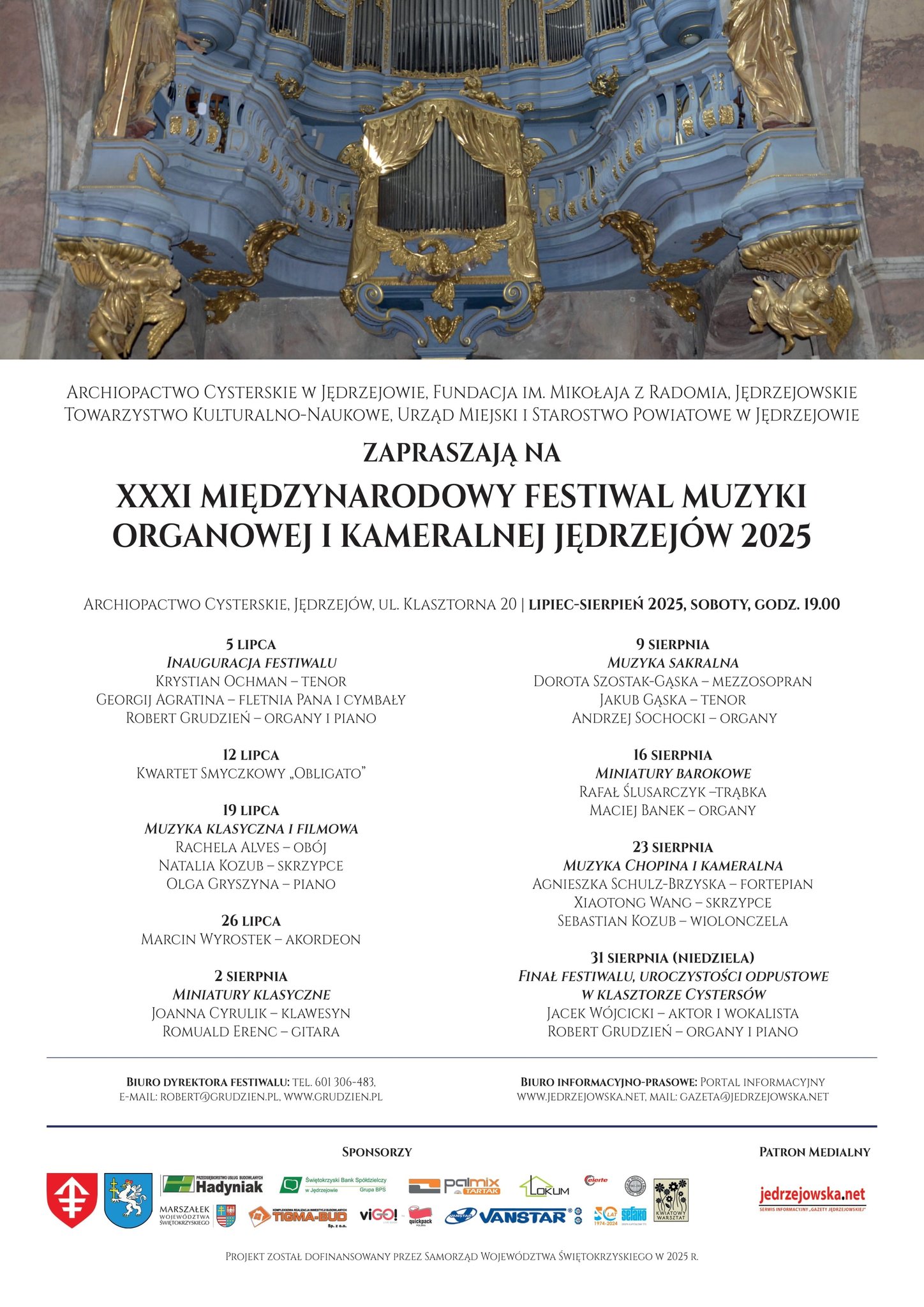 XXXI Międzynarodowy Festiwal Muzyki Organowej i Kameralnej Jędrzejów 2025 - Radio Kielce